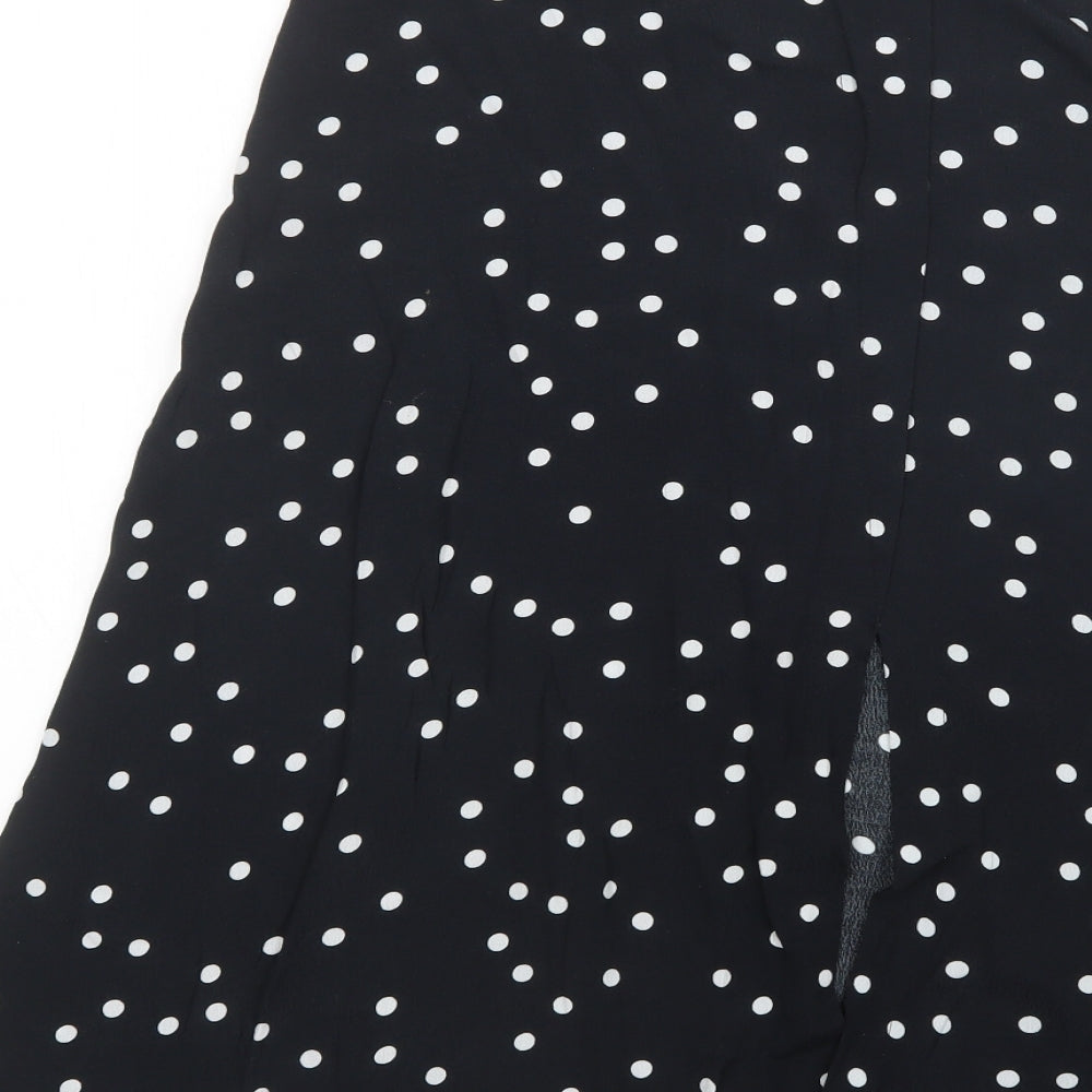 Hush Womens Black Polka Dot  A-Line Skirt Size 6