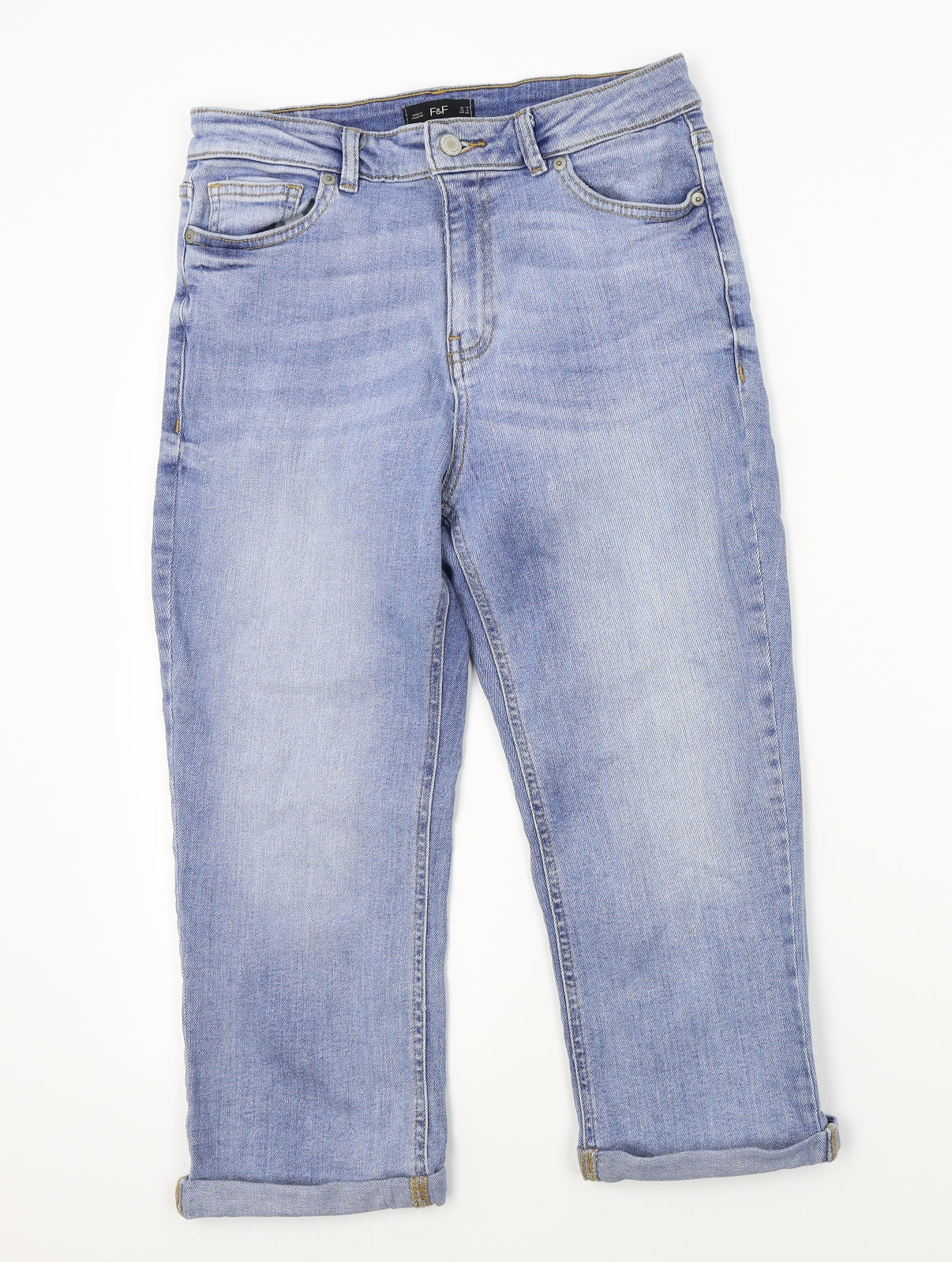 F&F Womens Blue   Cropped Jeans Size 10