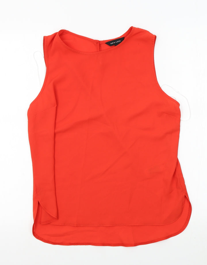 New Look Womens Red Basic Blouse Size 12