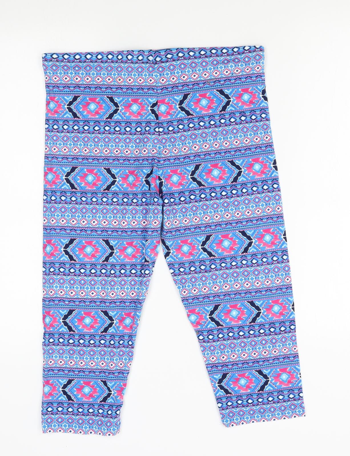 TU Womens Blue Fair Isle   Pyjama Pants Size 16  - elastic waist