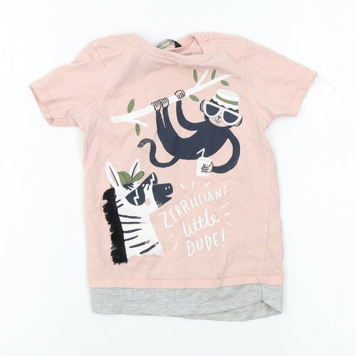 George Girls Pink   Basic T-Shirt Size 2-3 Years