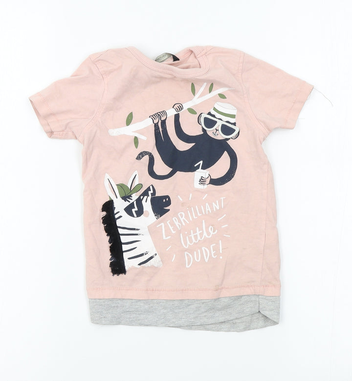 George Girls Pink   Basic T-Shirt Size 2-3 Years