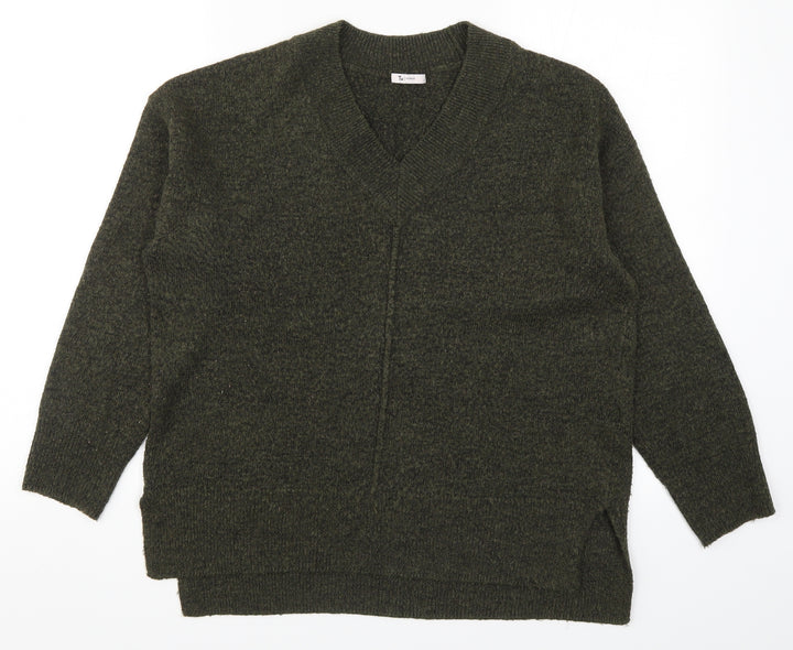 TU Womens Green Knit Pullover Jumper Size 12