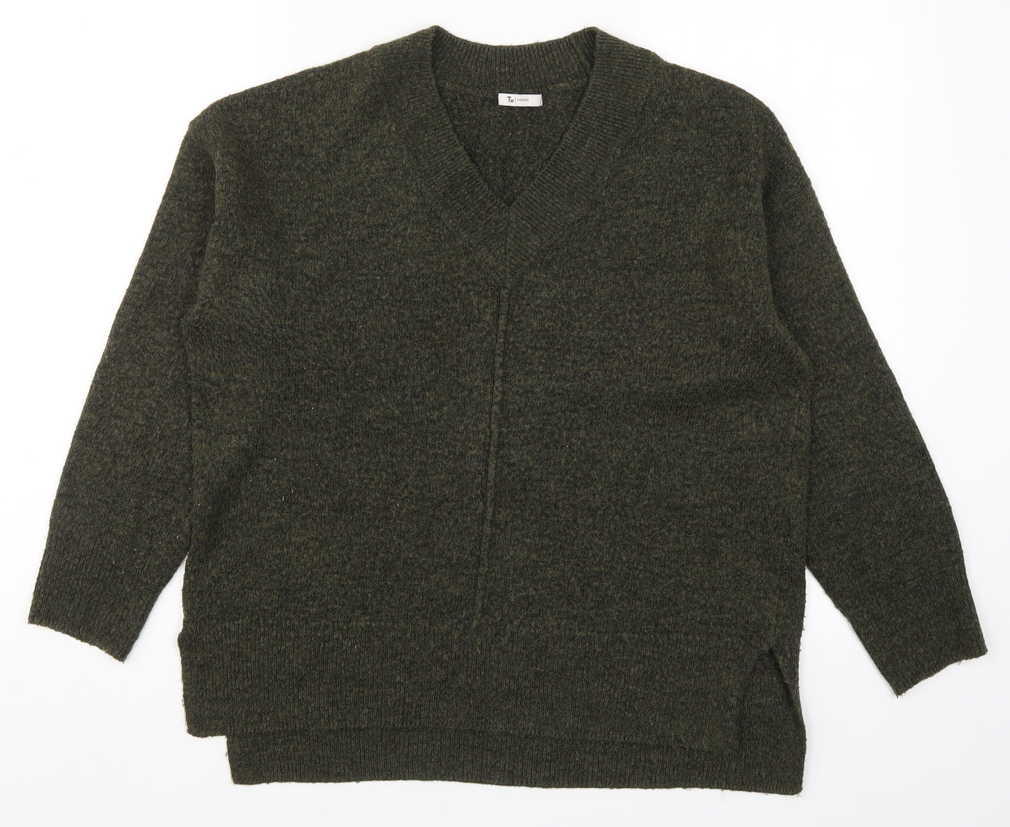 TU Womens Green  Knit Pullover Jumper Size 12