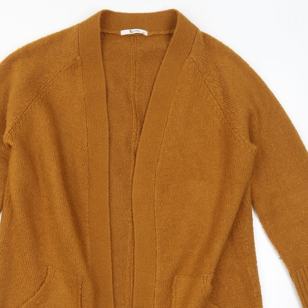 TU Womens Brown  Knit Cardigan Jumper Size 10