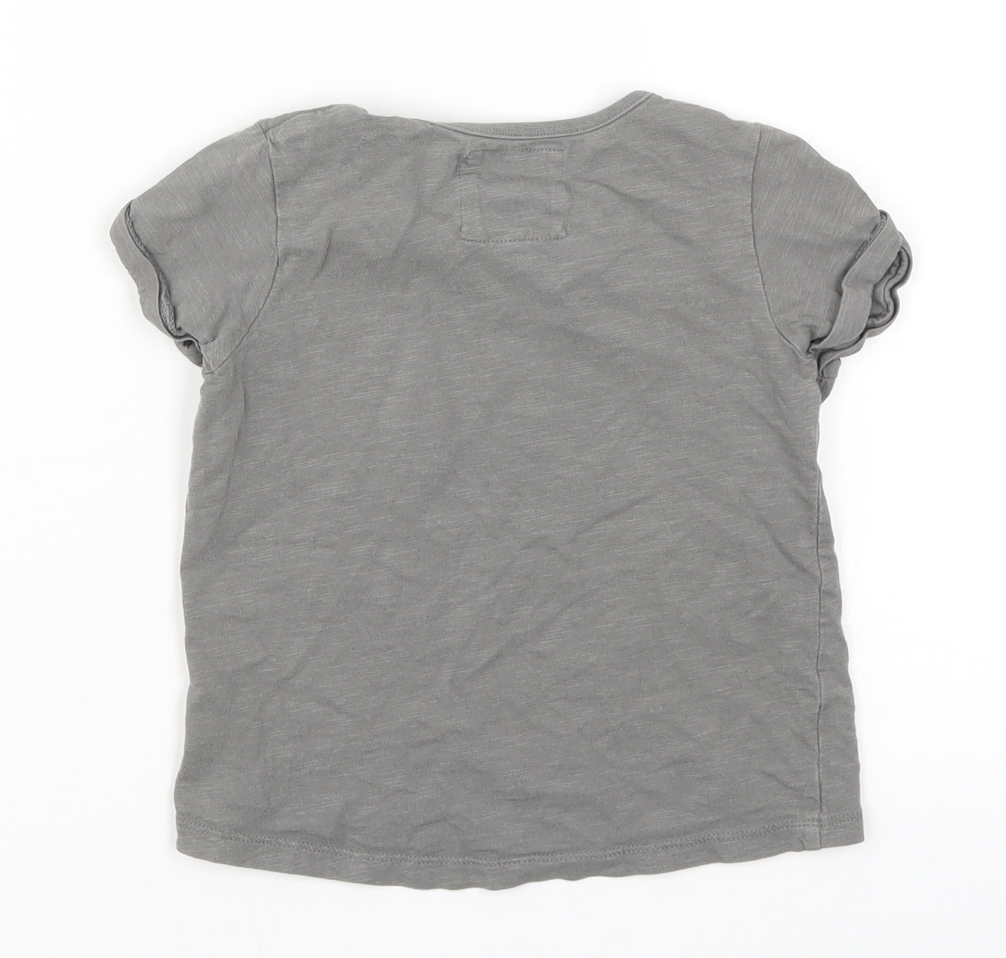 TU Girls Grey Floral  Basic T-Shirt Size 3 Years