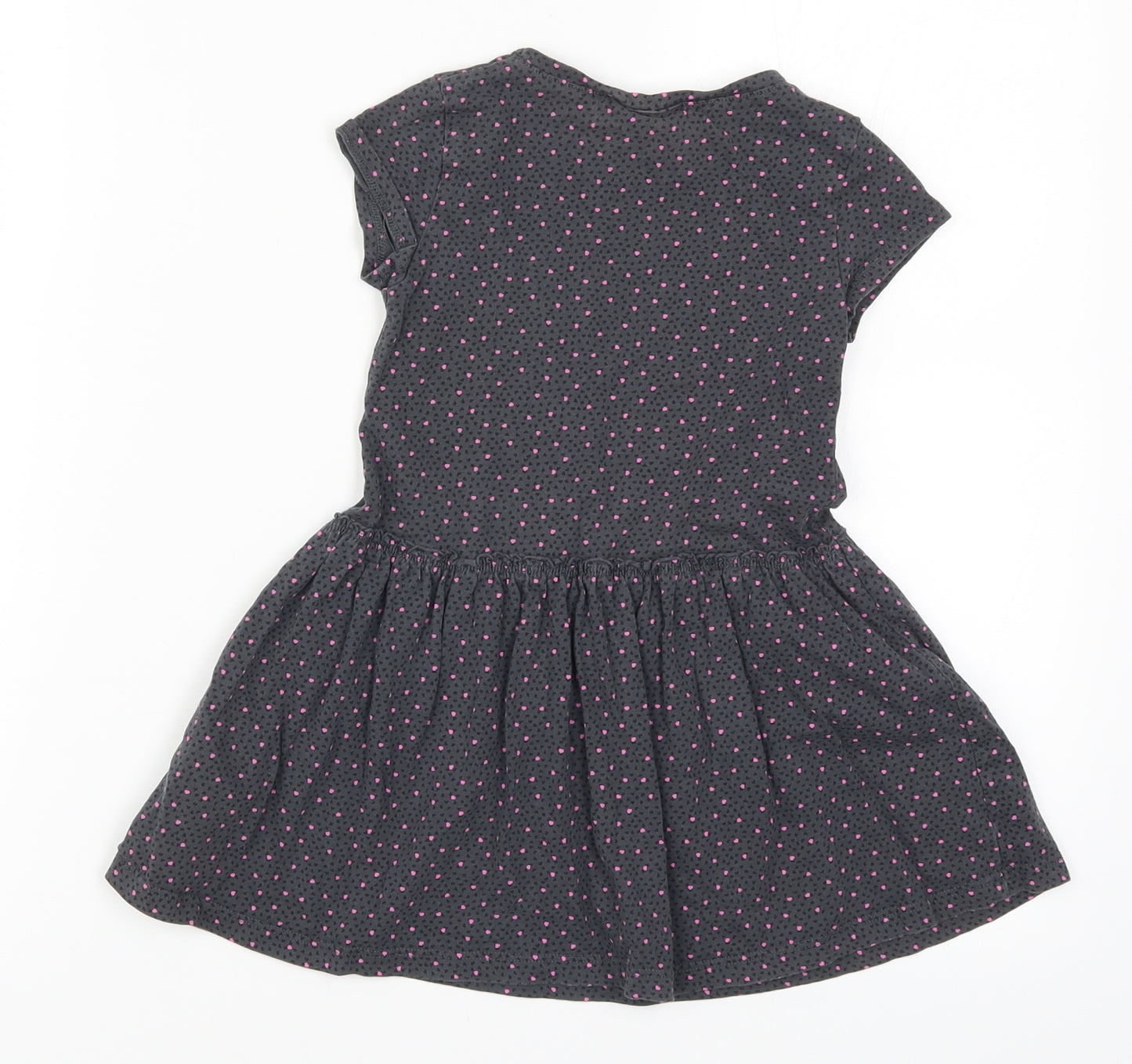 H&M Girls Grey Geometric  Skater Dress  Size 3-4 Years  - Love Hearts