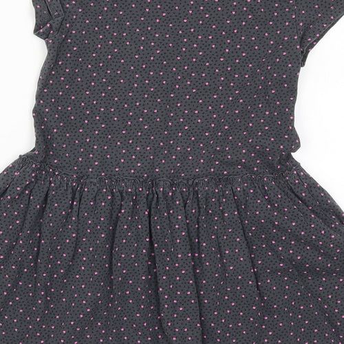 H&M Girls Grey Geometric  Skater Dress  Size 3-4 Years  - Love Hearts