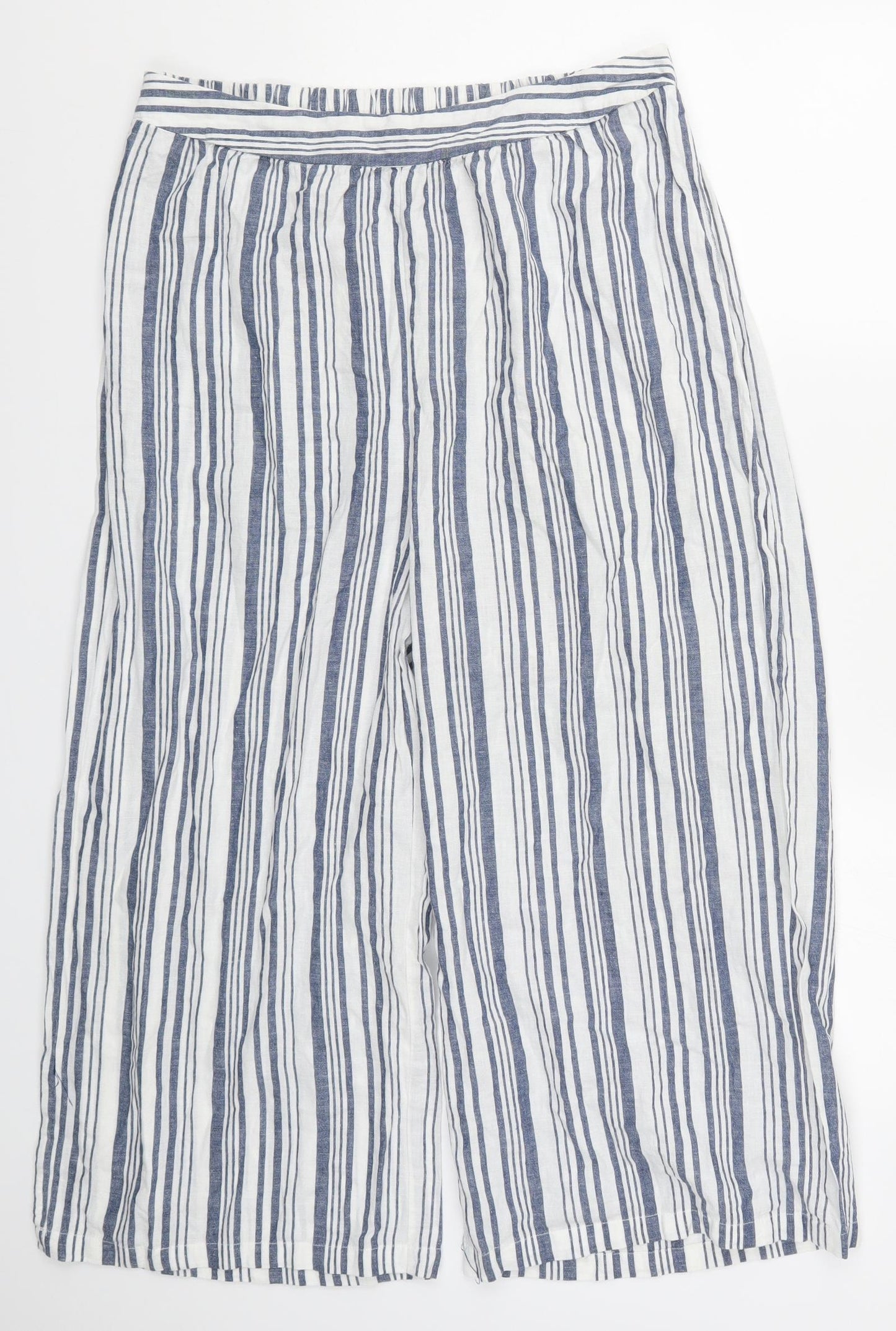Primark Womens Blue Striped  Trousers  Size 16 L22 in