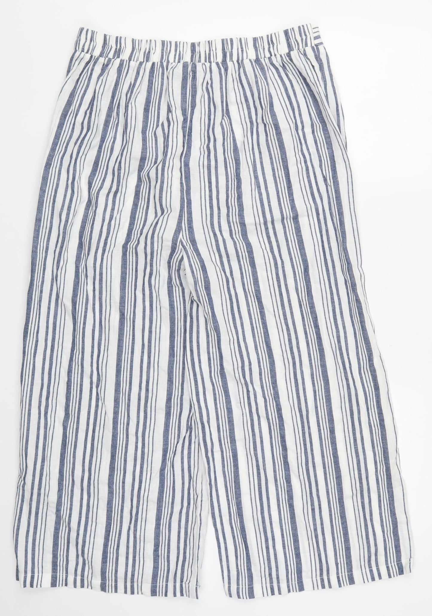 Primark Womens Blue Striped  Trousers  Size 16 L22 in