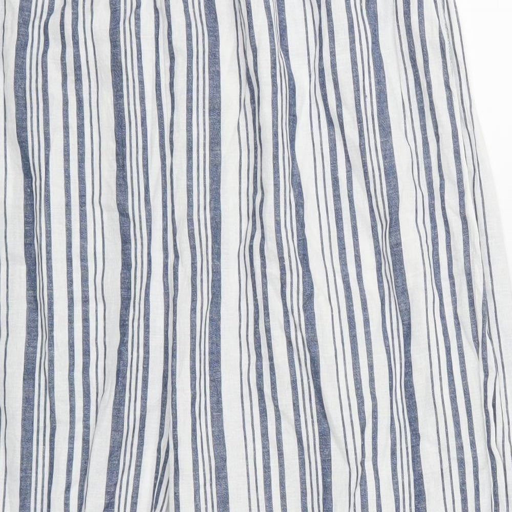 Primark Womens Blue Striped  Trousers  Size 16 L22 in