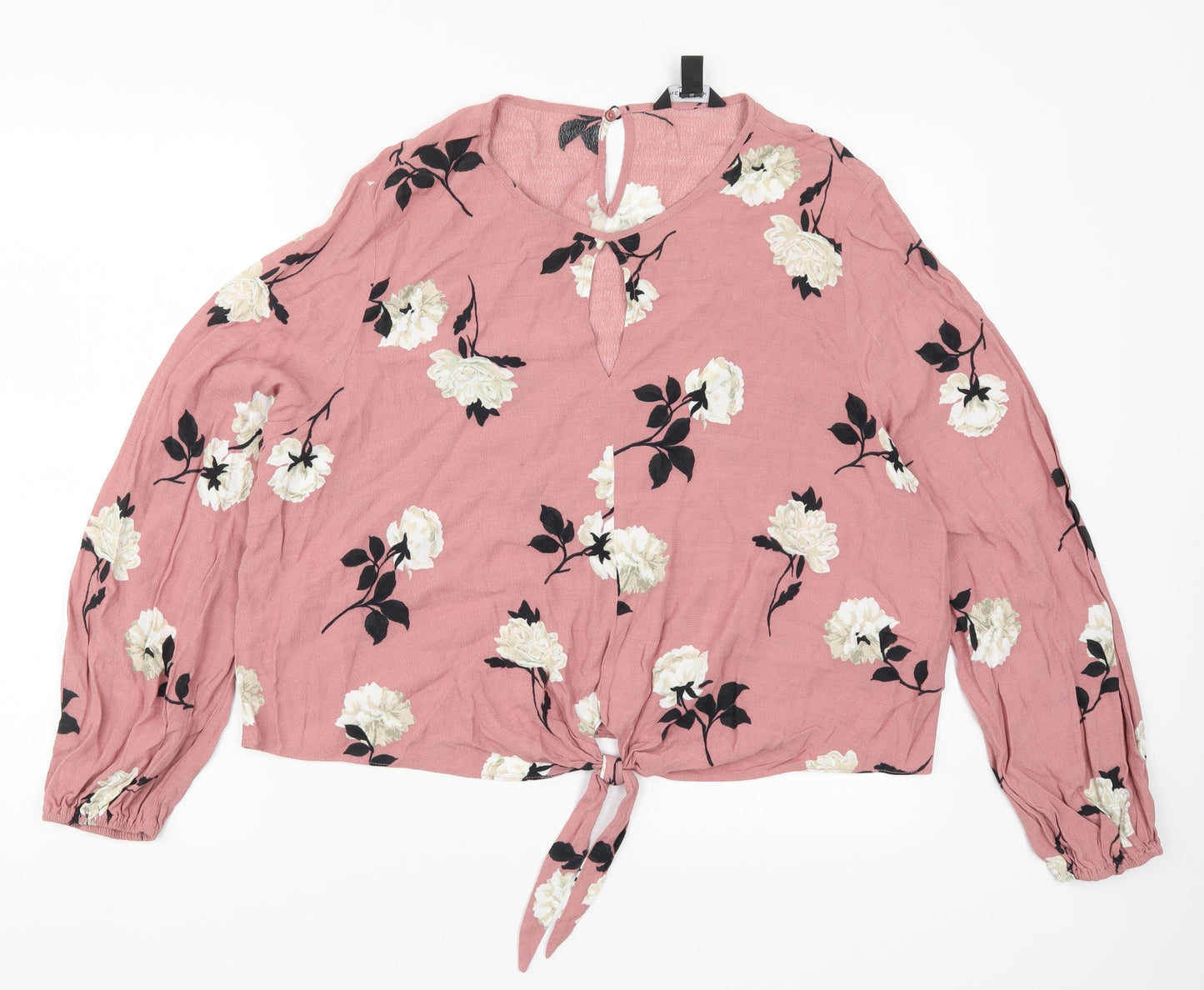 New Look Womens Pink Floral  Basic Blouse Size 18