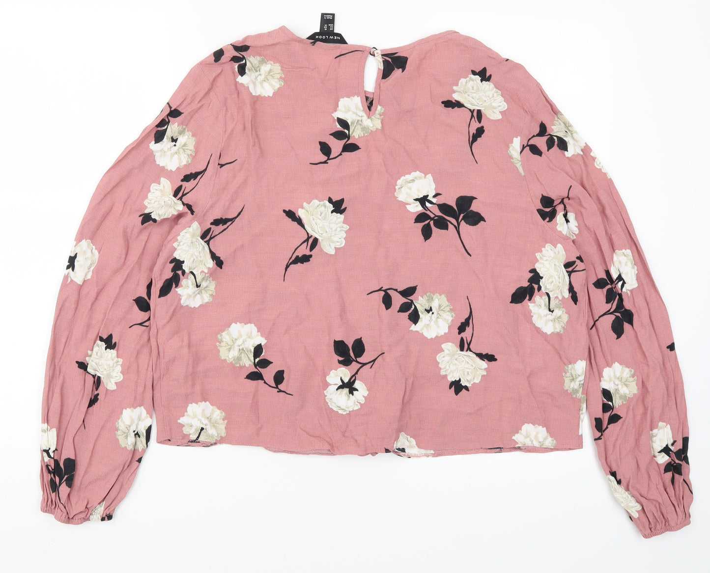 New Look Womens Pink Floral  Basic Blouse Size 18