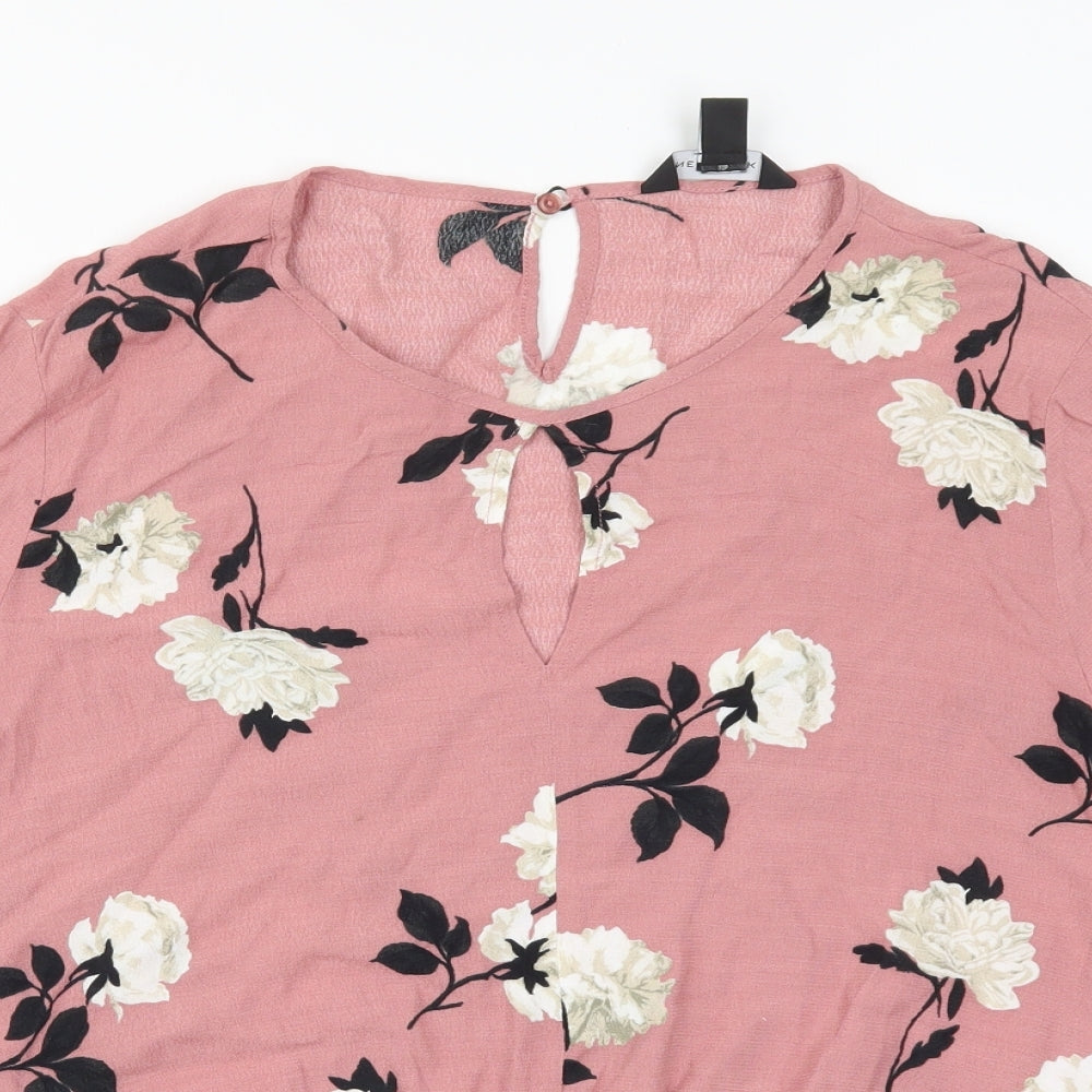 New Look Womens Pink Floral  Basic Blouse Size 18