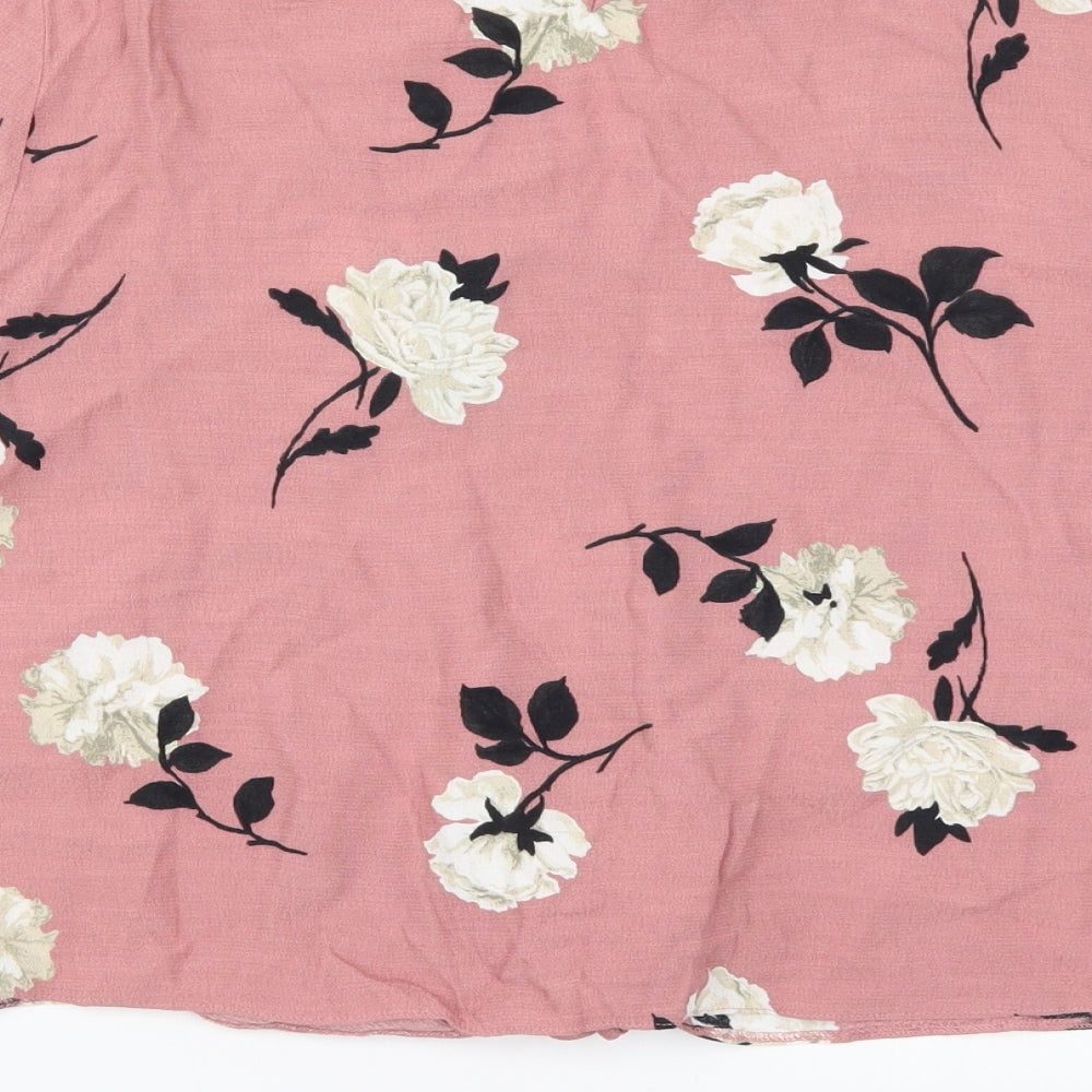 New Look Womens Pink Floral  Basic Blouse Size 18