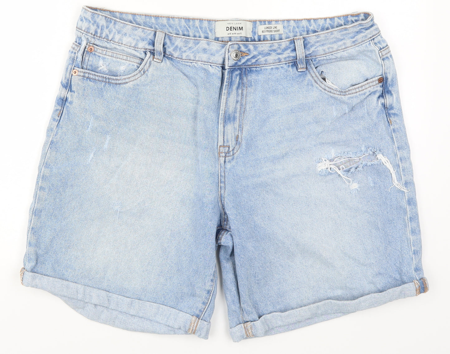 New Look Womens Blue  Denim Boyfriend Shorts Size 16