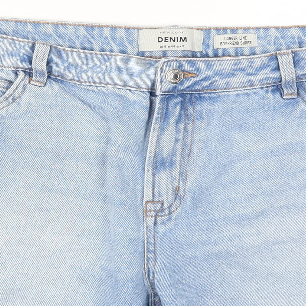 New Look Womens Blue  Denim Boyfriend Shorts Size 16