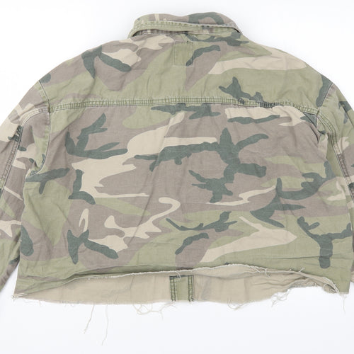 Primark Womens Green Camouflage Denim Jacket  Size 14