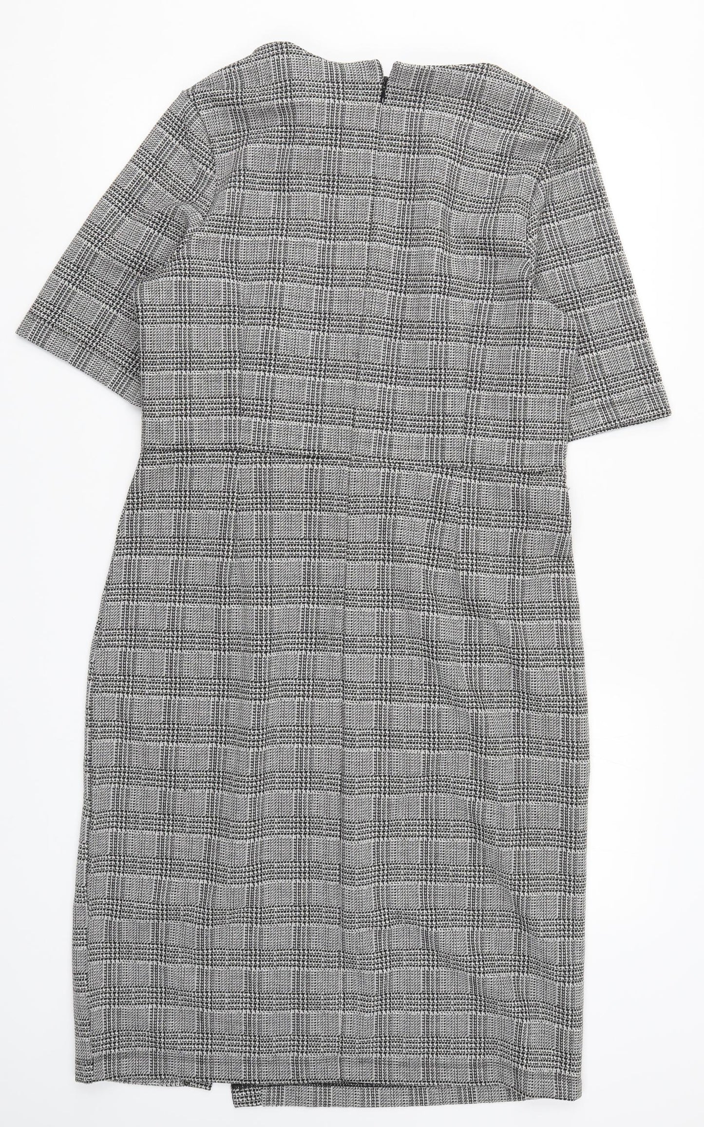 NEXT Womens Grey Check  Pencil Dress  Size 14
