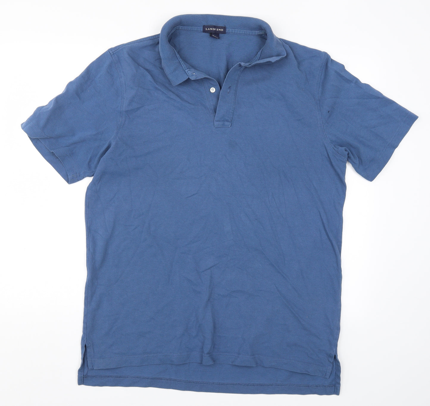Lands end Mens Blue    Polo Size L