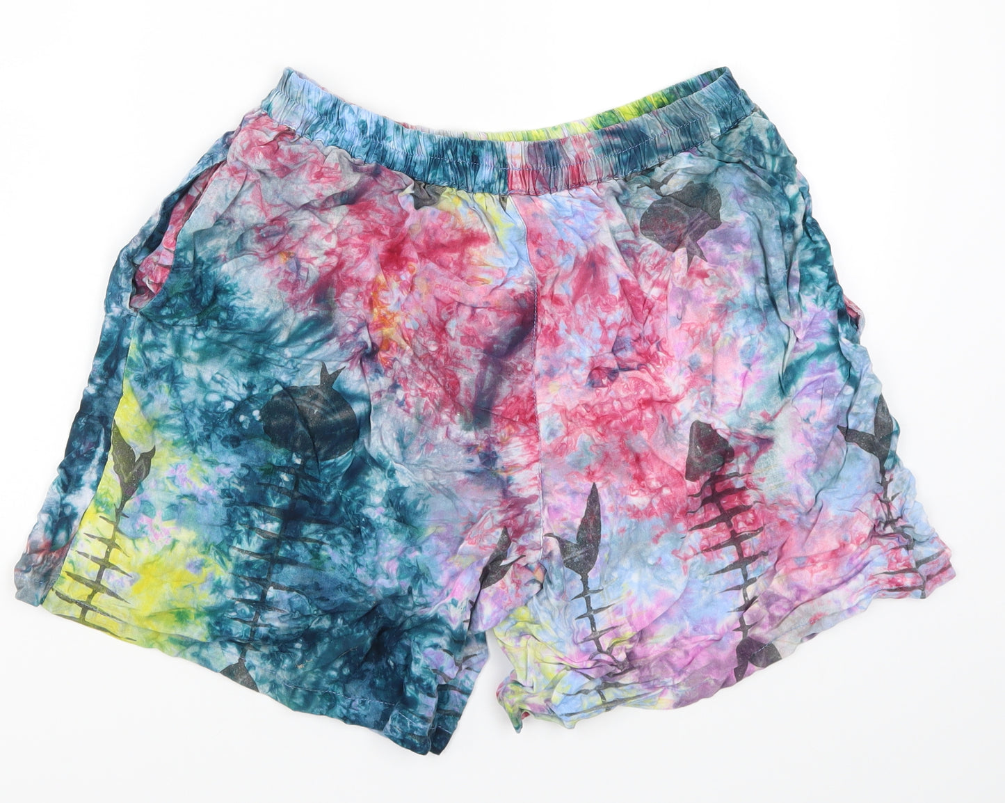 Preworn Womens Multicoloured Geometric  Bermuda Shorts Size 30 in - Abstract Tie Dye