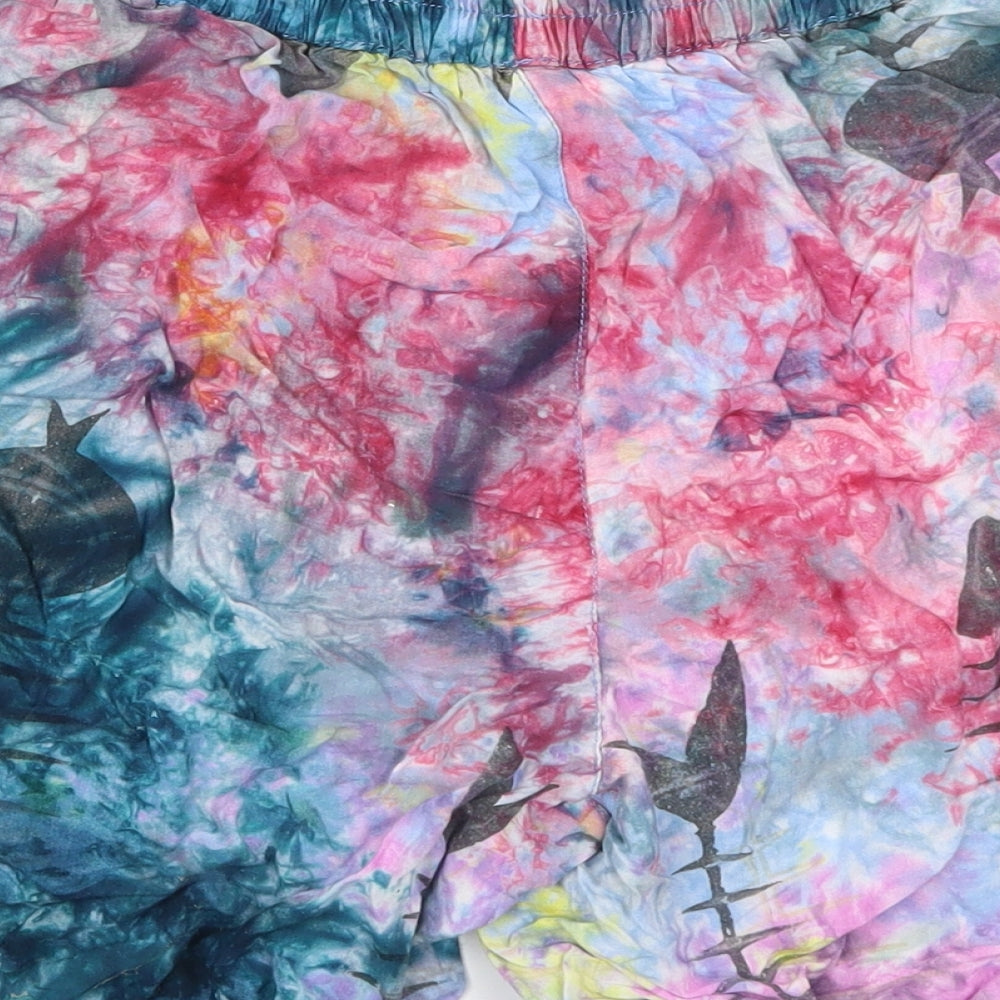 Preworn Womens Multicoloured Geometric  Bermuda Shorts Size 30 in - Abstract Tie Dye