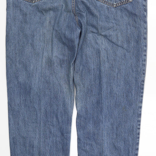 Lands End Mens Blue  Denim Straight Jeans Size 40 L30 in