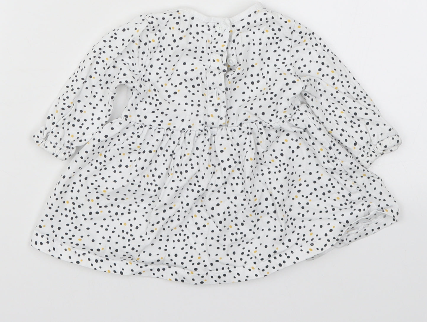 Matalan Girls White Polka Dot  Skater Dress  Size 3-6 Months
