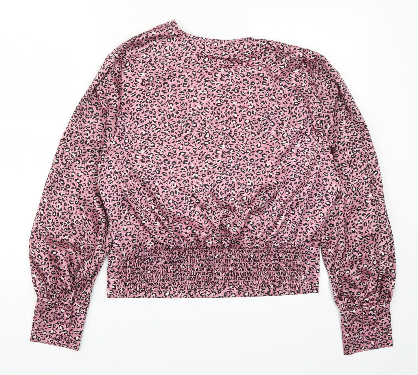 Red Herring Womens Pink Animal Print  Basic Blouse Size 16