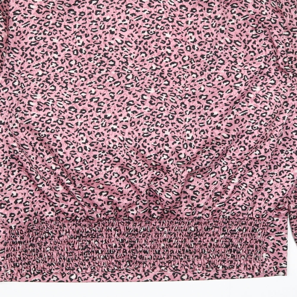 Red Herring Womens Pink Animal Print  Basic Blouse Size 16
