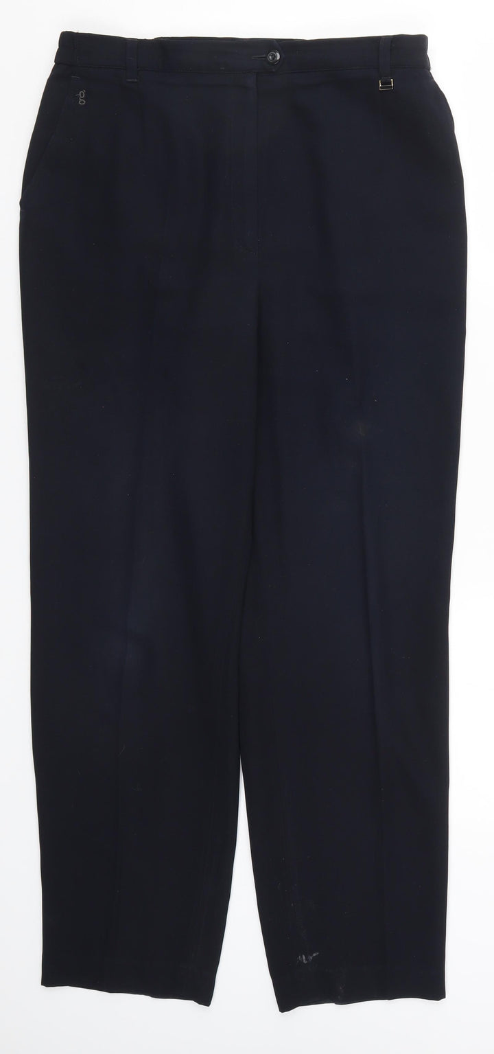 GARDEUR Womens Blue Trousers Size 12 L27.5 in