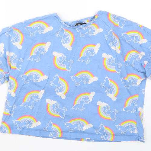 ASOS Womens Blue Solid  Top Pyjama Top Size 6  - Unicorns