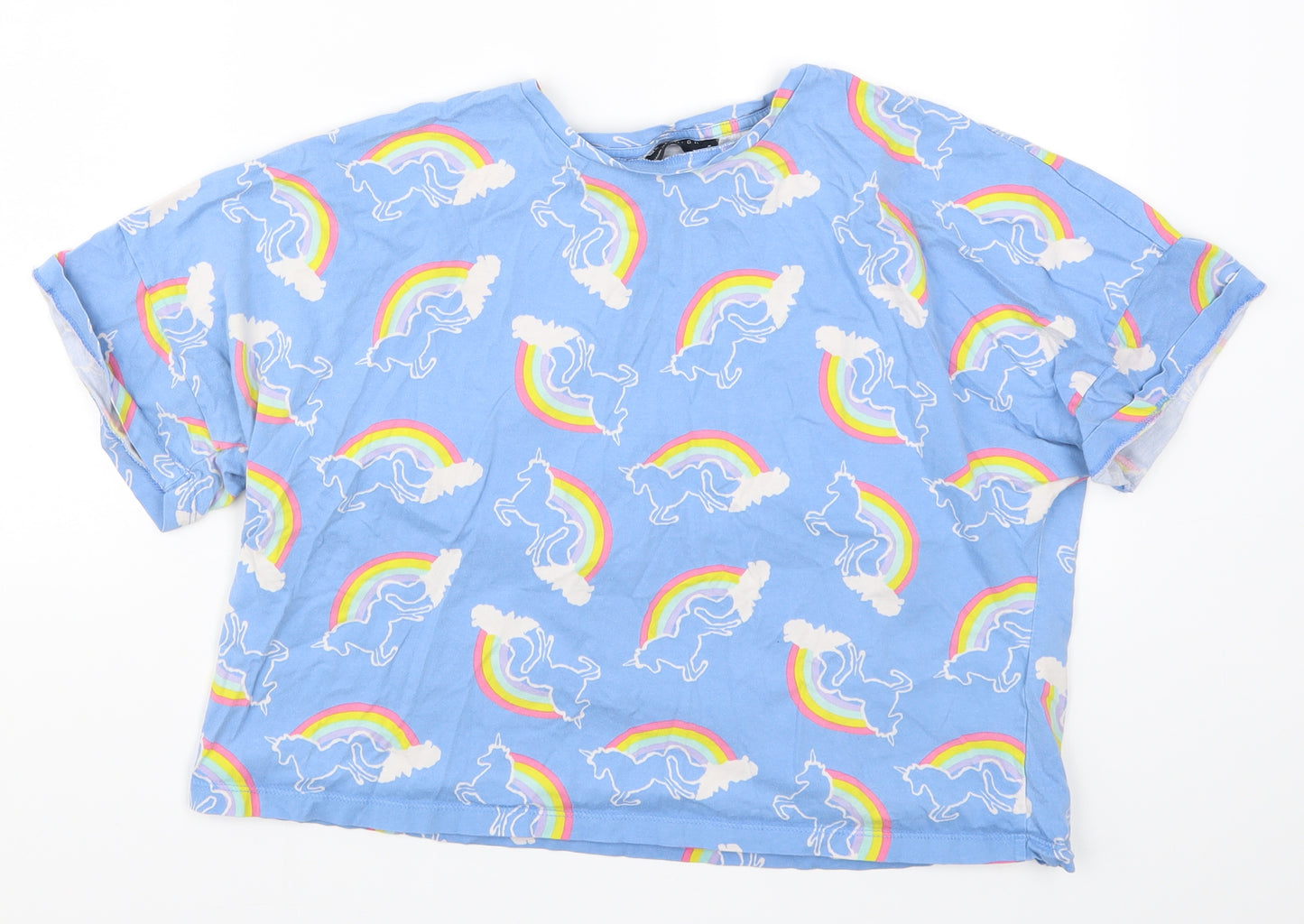 ASOS Womens Blue Solid  Top Pyjama Top Size 6  - Unicorns
