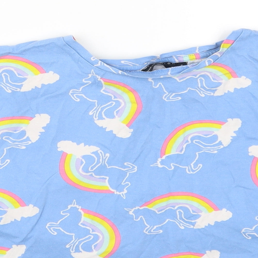 ASOS Womens Blue Solid  Top Pyjama Top Size 6  - Unicorns