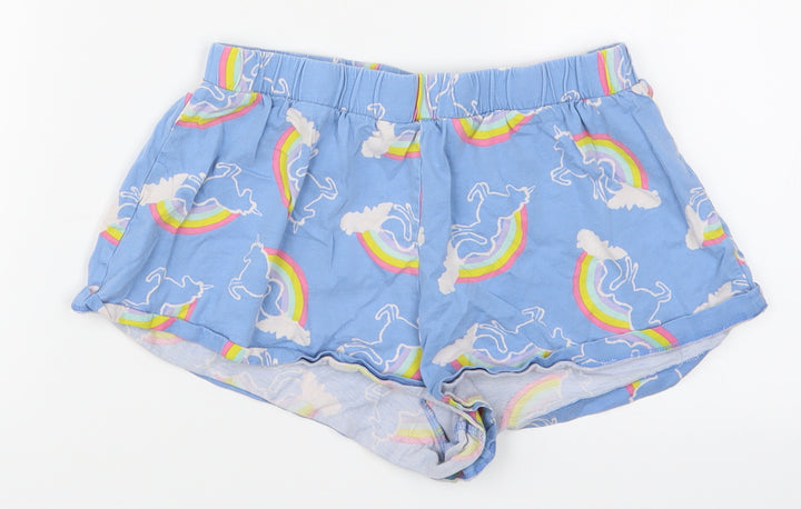 ASOS Womens Blue Geometric Sweat Shorts Size 6 - Unicorns Loungewear
