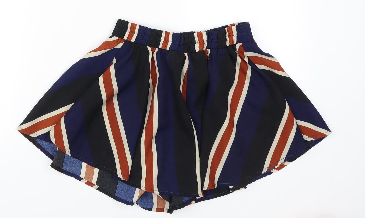 PRETTYLITTLETHING Womens Blue Striped  Hot Pants Shorts Size 6