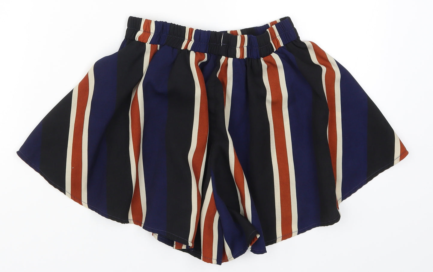 PRETTYLITTLETHING Womens Blue Striped  Hot Pants Shorts Size 6