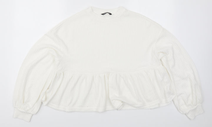 SheIn Womens White Pullover Sweatshirt Size S