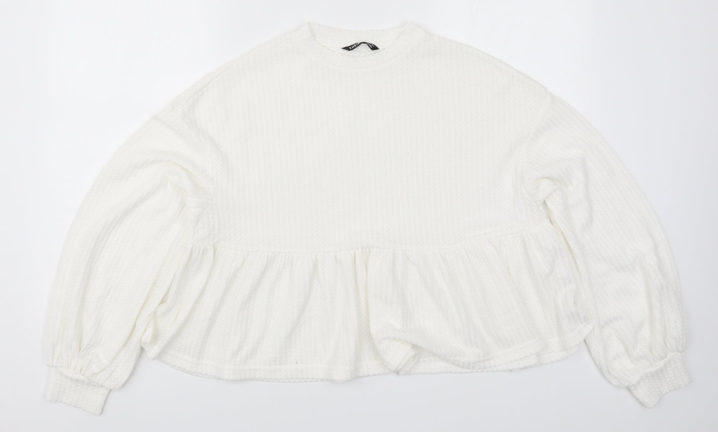 SheIn Womens White   Pullover Sweatshirt Size S