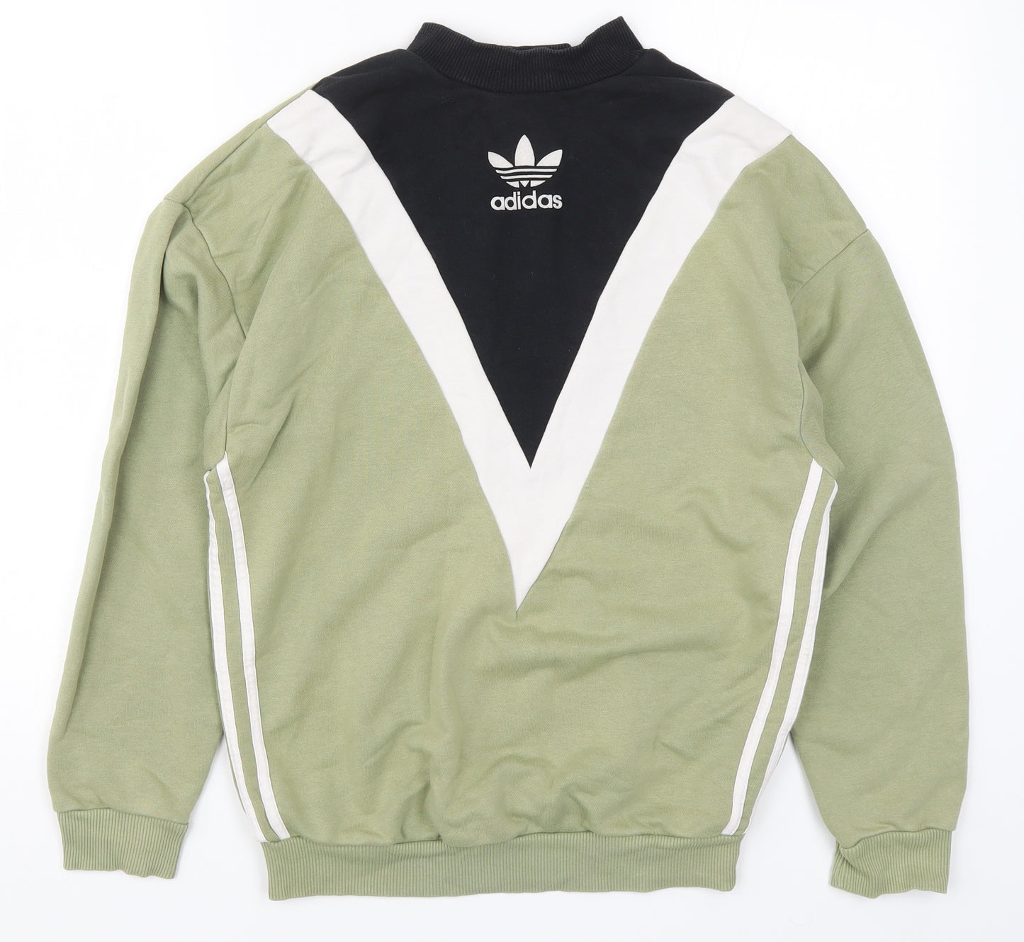 adidas Womens Green Colourblock  Pullover Sweatshirt Size 6
