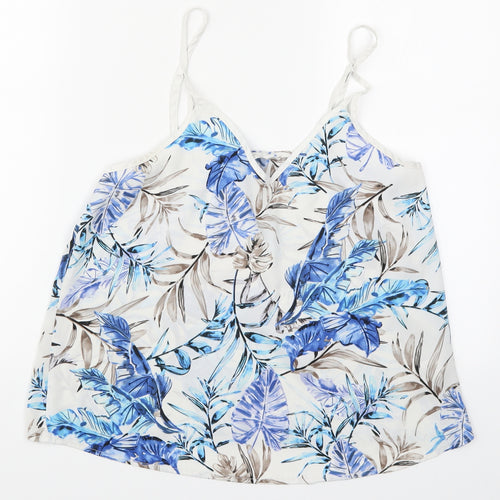 Primark Womens Blue Floral  Cami Pyjama Top Size 6