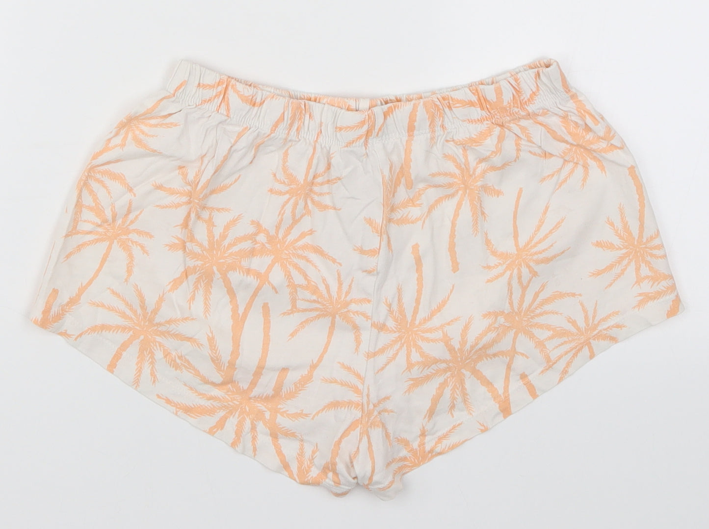 Primark Womens Orange   Sweat Shorts Size 6 - Palm Tree Loungewear