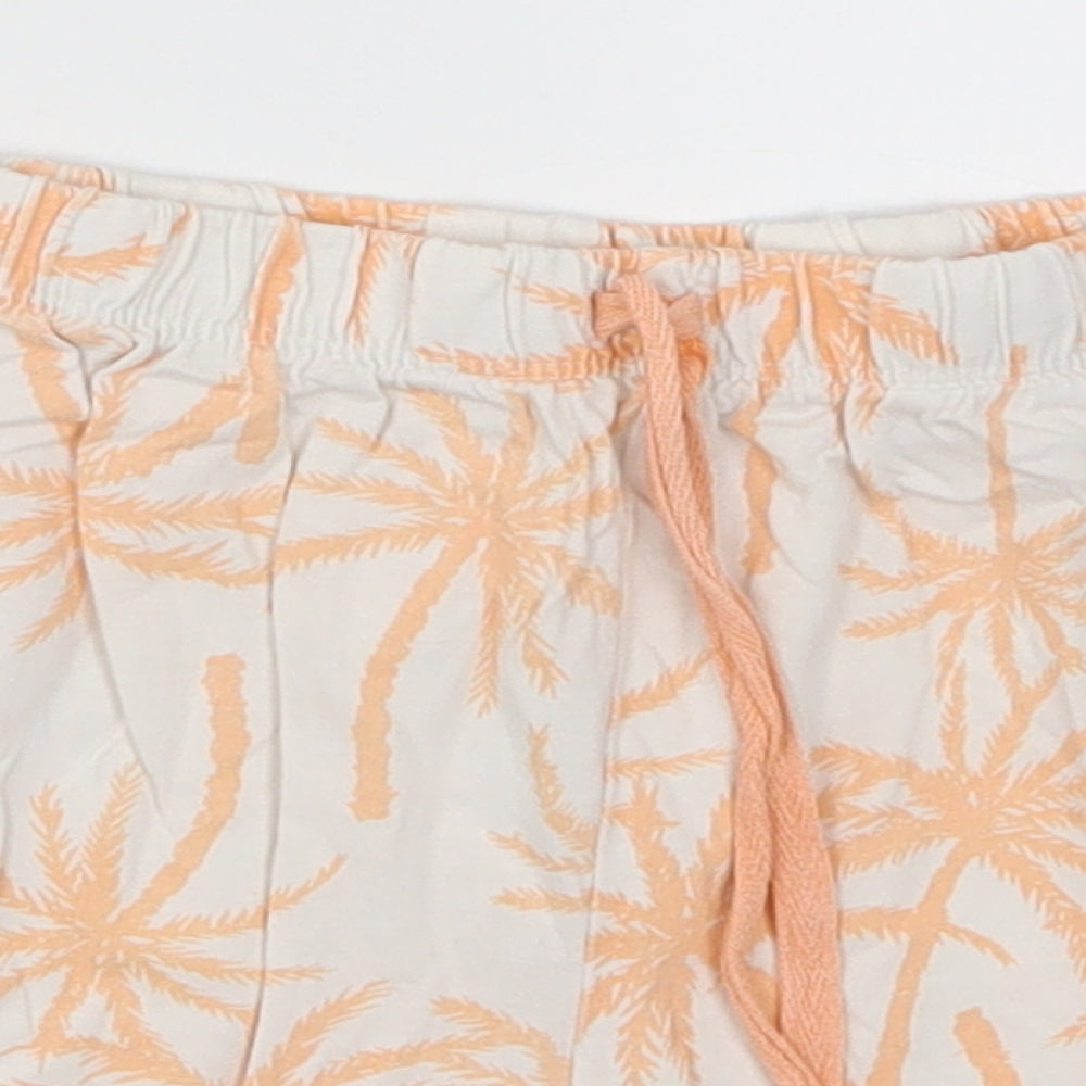 Primark Womens Orange   Sweat Shorts Size 6 - Palm Tree Loungewear