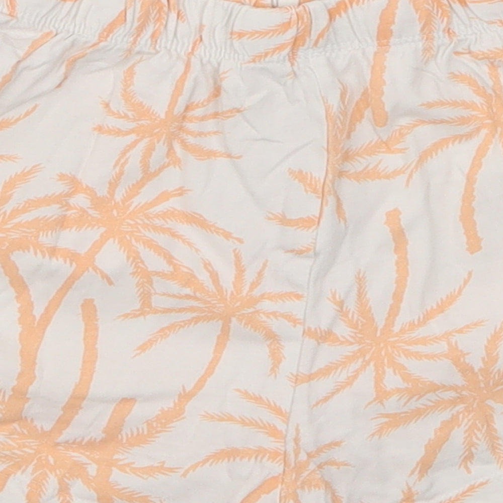 Primark Womens Orange   Sweat Shorts Size 6 - Palm Tree Loungewear
