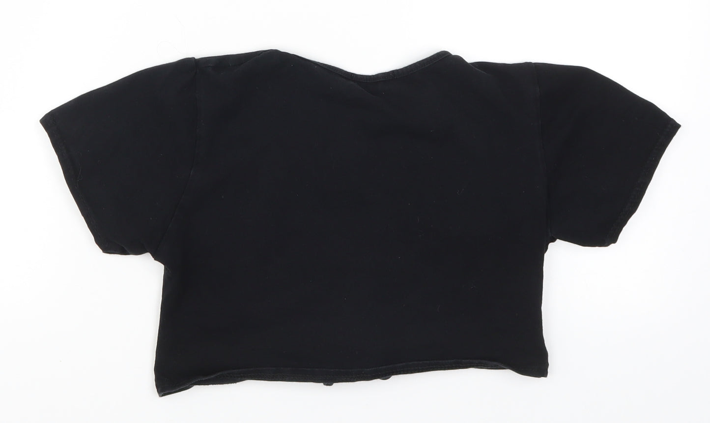 PRETTYLITTLETHING Womens Black   Cropped T-Shirt Size M