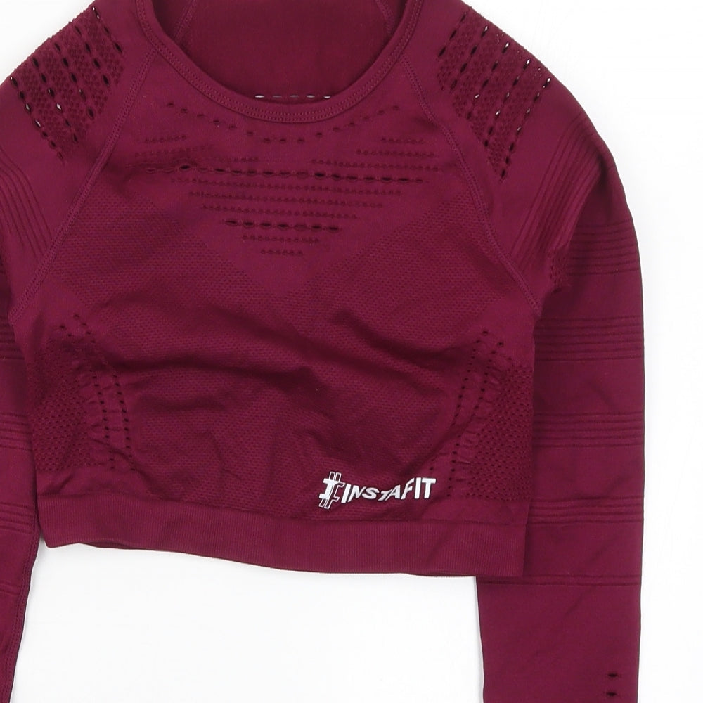 Instafit Womens Pink   Cropped T-Shirt Size S
