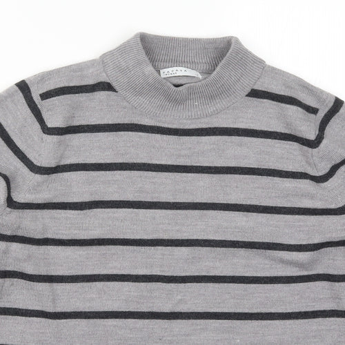 Papaya Womens Grey Striped Knit Pullover Jumper Size 14