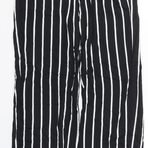 H&M Womens Black Striped  Trousers  Size 4 L28 in