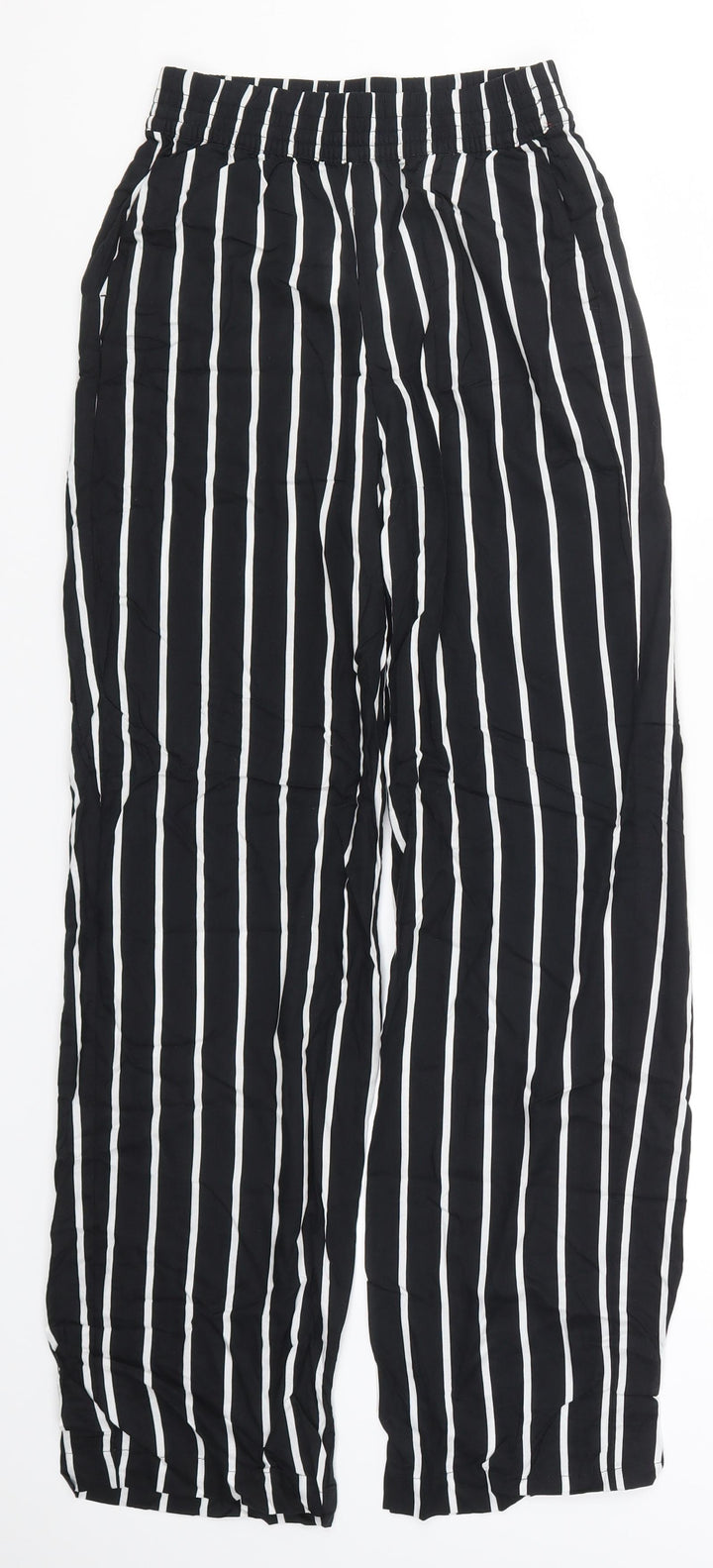 H&M Womens Black Striped  Trousers  Size 4 L28 in