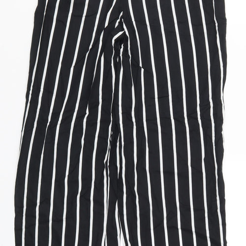 H&M Womens Black Striped  Trousers  Size 4 L28 in